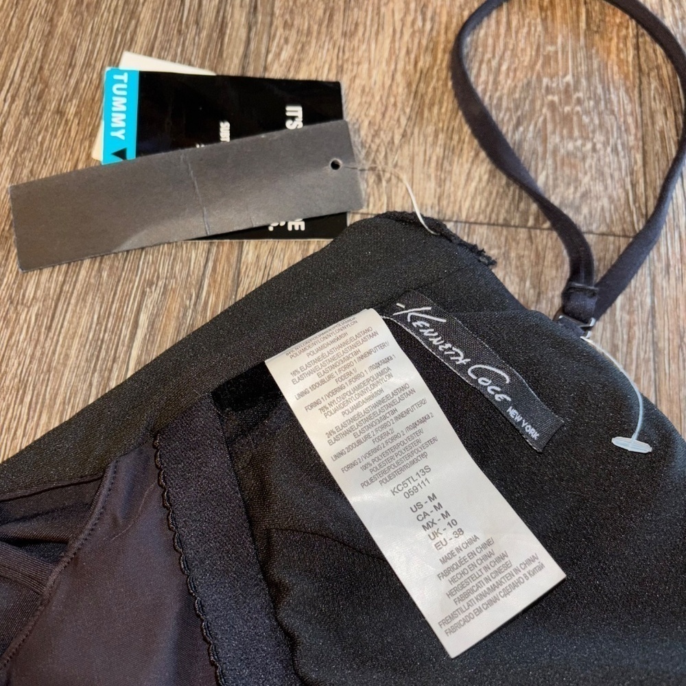 NWT Kenneth Cole tummy toner size medium black one piece swim - Picture 10 of 10